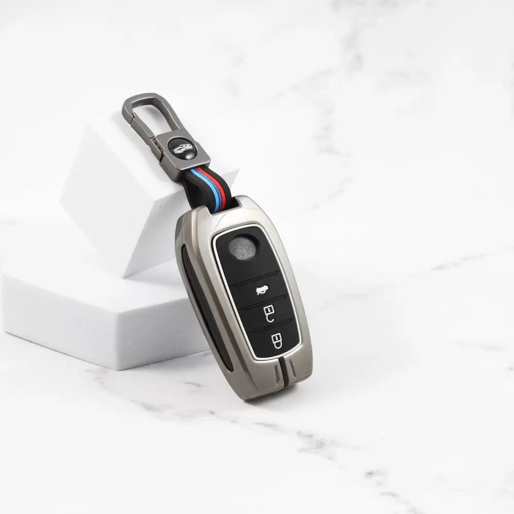 Metal Silicon Key case for Toyota Innova Hycross | Fortuner | Innova Crysta (3 Button Smart Key)