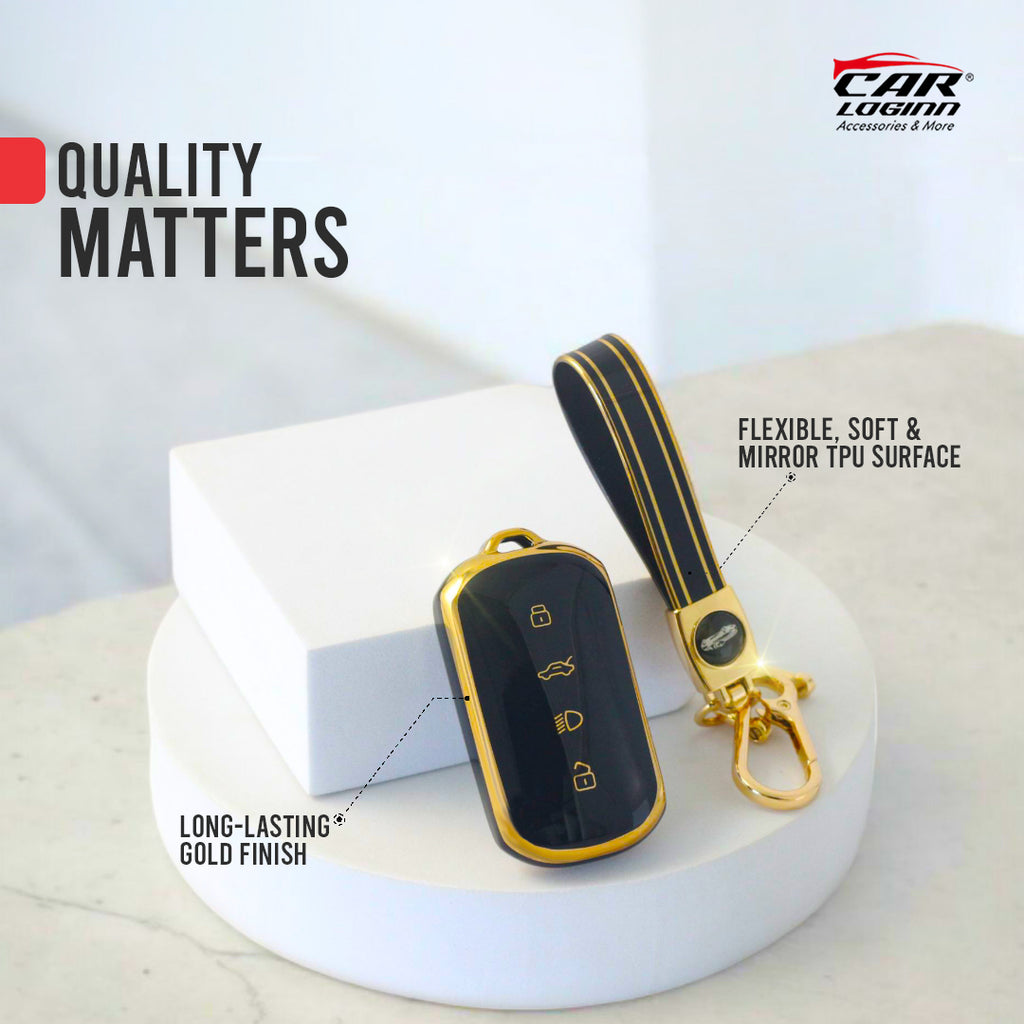 TPU Car Key Cover Fit for Tata Curvv | Curvv EV Electric | Sierra | Safari | Harrier | 4 Button Smart Key