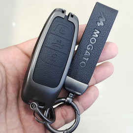 Metal Alloy Leather Key case for AUDI A3 | A4 | A5 | Q3 | Q5 | Q7 | Q8 (3 Button Smart Key)