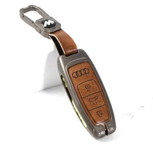 Load image into Gallery viewer, Metal Leather Key Case for  AUDI A3 | A4 | A5 | Q3 | Q5 | Q7 | Q8 (3 Button Smart Key)