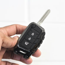 Load image into Gallery viewer, Carloginn Premium Metal Black Transformer Series Soft Silicon Key Cover for Hyundai 3 Button Flipkey