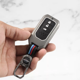 Metal Silicon Key case for Honda Amaze | Accord | Jazz | Honda City | BR-V| CR-V | WR-V | Civic 3 Button Smart Key
