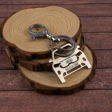 Load image into Gallery viewer, KIA Sonet Stainless Steel Customized Car Keychain with Custom Number Plate and Message