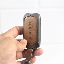 Load image into Gallery viewer, Metal Leather Car Key Cover for Tata Curvv | Curvv EV Electric | Sierra | Safari | Harrier | 4 Button Smart Key