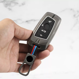 Metal Silicon Alloy Key case for BMW X-Series | M-Series | 3-Series | 5-Series | 7-Series 4 Button Smart Key