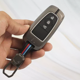 Metal Car Key cover for Ford Figo | Aspire | Eco-sport | Endeavour | Freestyle (3 Button smart Key )