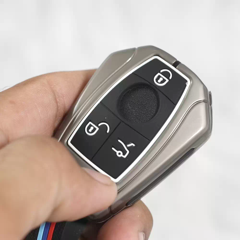 Metal Silicon Key case for Mercedes-Benz 3 Button Smart Key