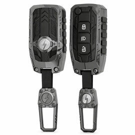 Carloginn Premium Metal Black Transformer Series Soft Silicon Key Cover for Tata 3 Button Flipkey