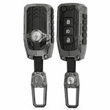 Carloginn Premium Metal Black Transformer Series Soft Silicon Key Cover for Tata 3 Button Flipkey