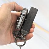 Metal Leather Car Key Cover Fit for New Kia Seltos 2023 Facelift | Carens X Line | Sonet Facelift - 4 Button Smart Key