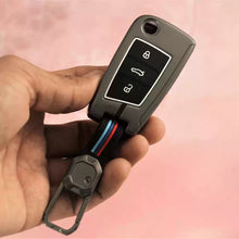 Load image into Gallery viewer, Metal Silicon Alloy Key case for Skoda/Volkswagen 3 Button Flip Key