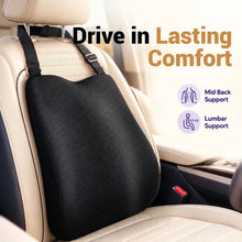 Load image into Gallery viewer, Car Backrest Cushion | Back Pain Relief | High-Density Memory Foam Seat Cushion for Driving | Universal Fit