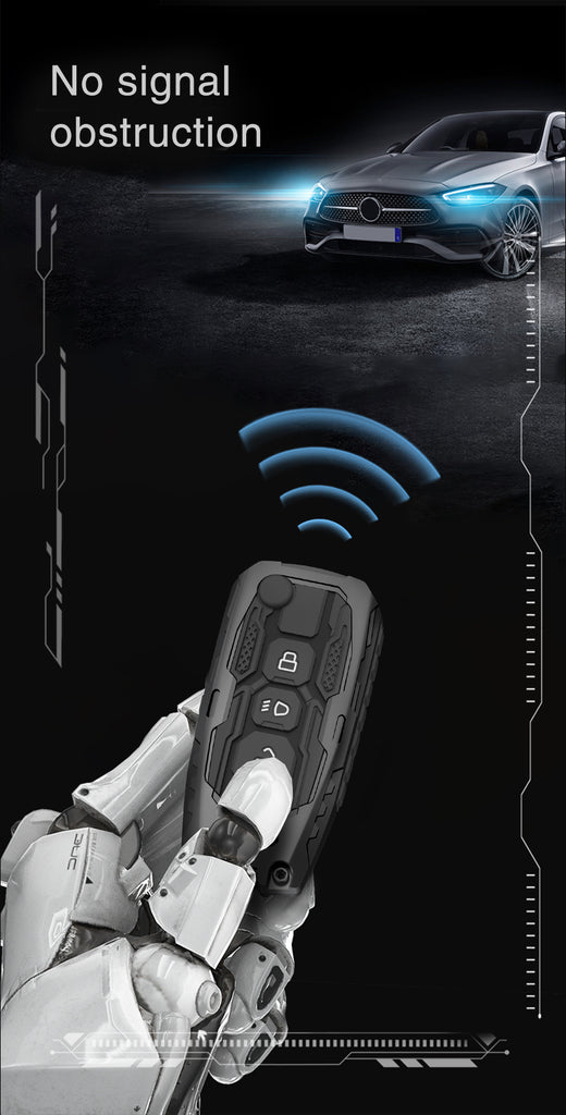 Carloginn Premium Metal Black Transformer Series Soft Silicon Key Cover for Tata 3 Button Flipkey