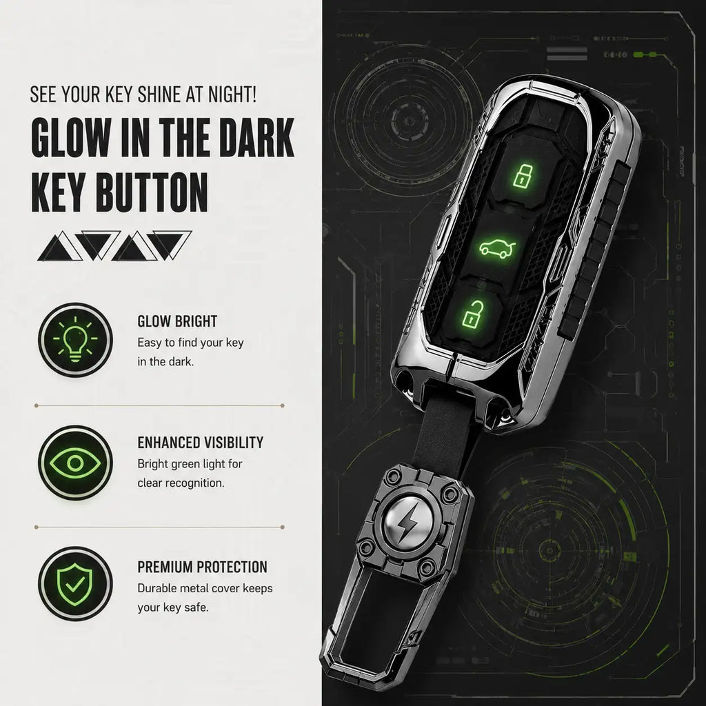 Carloginn Premium Metal Black Transformer Series Soft Silicon Key Cover for Mahindra 3 Button Flipkey