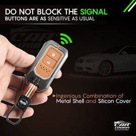 Metal Zinc Soft Silicon Key Case for Honda Amaze | Jazz | Honda City | BR-V| CR-V | WR-V | Civic (2 Button )