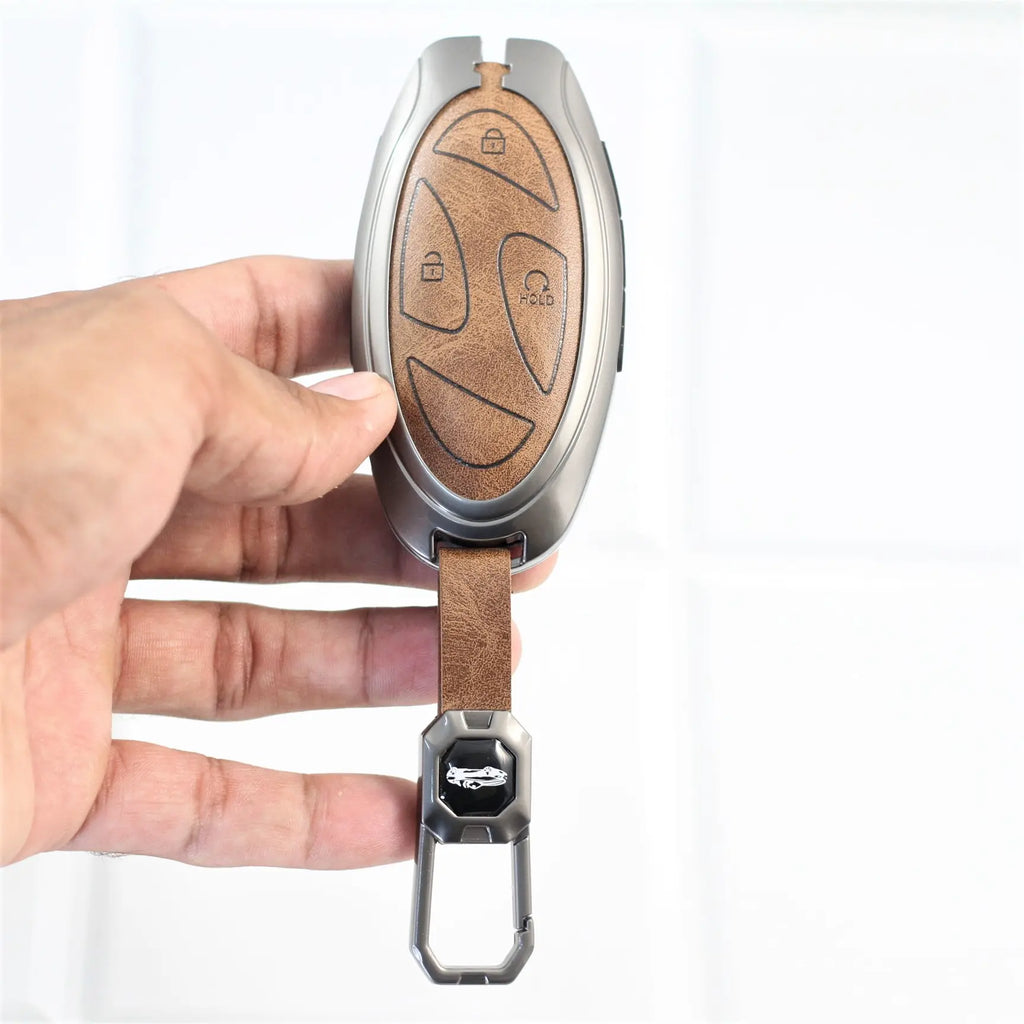 Metal Leather Car Key case for Hyundai New Venue facelift