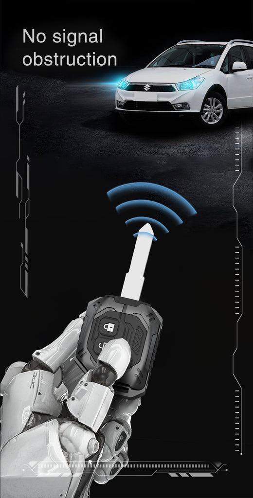 Carloginn Premium Metal Black Transformer Series Soft Silicon Key Cover for Maruti Suzuki 2 Button Key