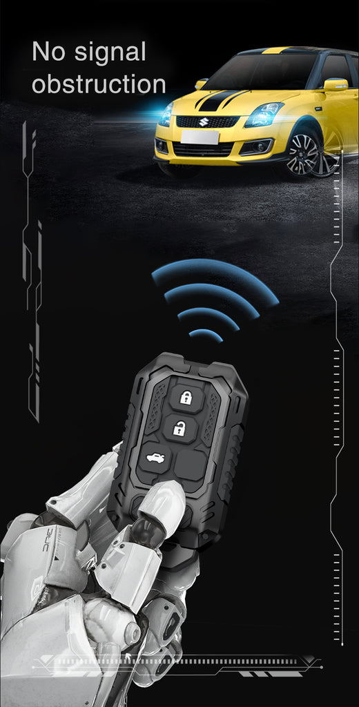 Carloginn Premium Metal Black Transformer Series Soft Silicon Key Cover for Maruti Suzuki 3 Button SmartKey