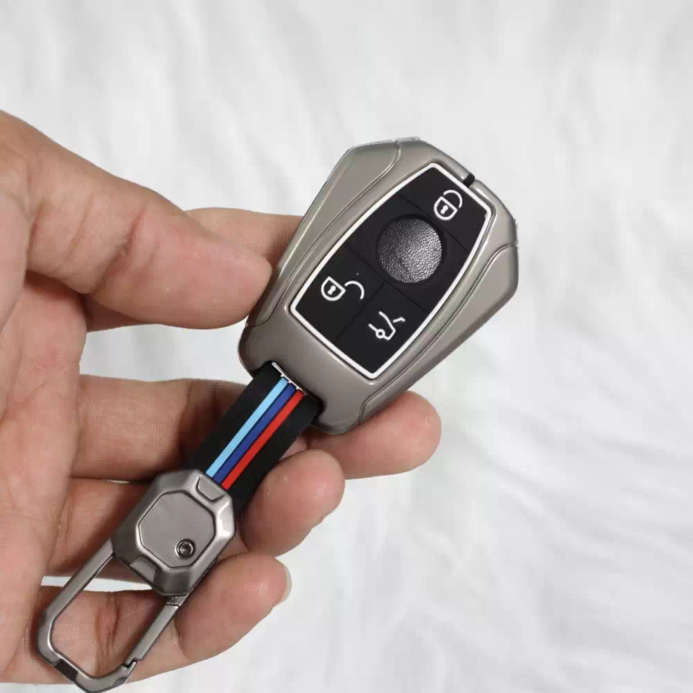 Metal Silicon Key case for Mercedes-Benz 3 Button Smart Key