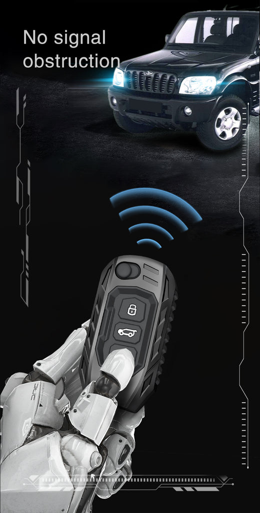 Carloginn Premium Metal Black Transformer Series Soft Silicon Key Cover for Mahindra 3 Button Flipkey