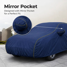 Load image into Gallery viewer, Mahindra XUV 300 Car Body Cover | All Weather Resistant | Triple Stitched with Soft Cotton Lining | Side Mirror Pocket (JUNGLE VALVET)