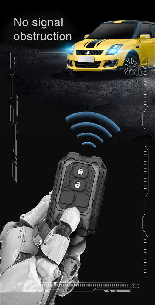 Carloginn Premium Metal Black Transformer Series Soft Silicon Key Cover for Maruti Suzuki 2 Button SmartKey