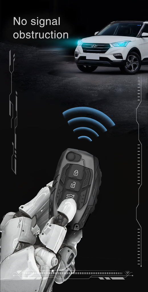 Carloginn Premium Metal Black Transformer Series Soft Silicon Key Cover for Hyundai 3 Button Flipkey