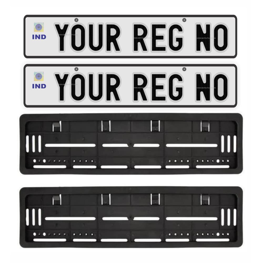 Car Number Plate Frame - IND | HSRP | Vehicle License Plate Frames with Standard Size | Length: 20" | Width: 5" | Height: 1"