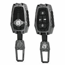 Load image into Gallery viewer, Premium Metal Black Transformer Series Soft Silicon Key Cover for Tata 4 Button Smart Key