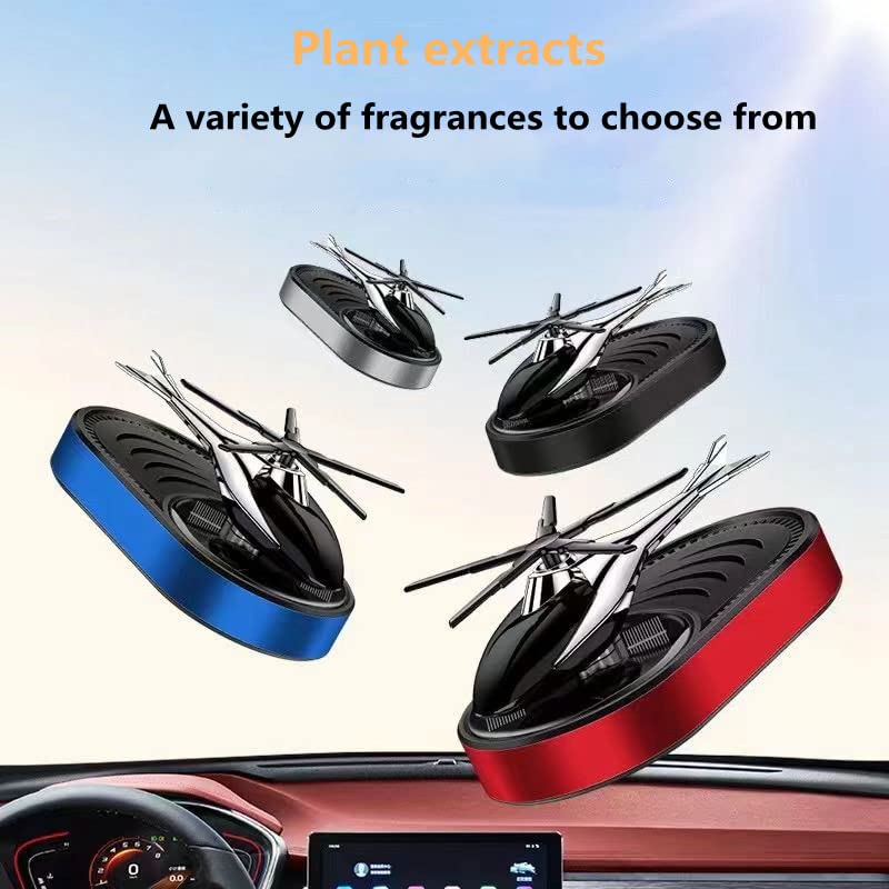 Solar Powered Car Perfume Diffuser/Dispenser | Helicopter Style Decoration | Auto Rotation Fan | For Car Dashboard with Perfume liquid & Organic Fragrance