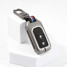 Load image into Gallery viewer, Metal Silicon Key case for Honda Amaze | Accord | Jazz | Honda City | BR-V| CR-V | WR-V | Civic 2 Button Smart Key
