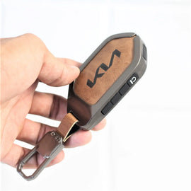 Metal Leather key Case for Kia New Seltos 2026 | Syros | EV6 EV9 - 4 Button Smart Key