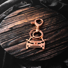 Load image into Gallery viewer, Tata Tiago Stainless Steel Customized Car Keychain with Custom Number Plate and Message