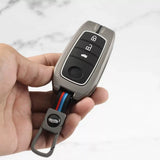 Metal Silicon Key case for Toyota Innova Hycross | Fortuner | Innova Crysta (3 Button Smart Key)