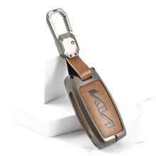 Load image into Gallery viewer, Metal Leather Key case for KIA Carens | Carnival | Seltos | Sonet (4 Button)