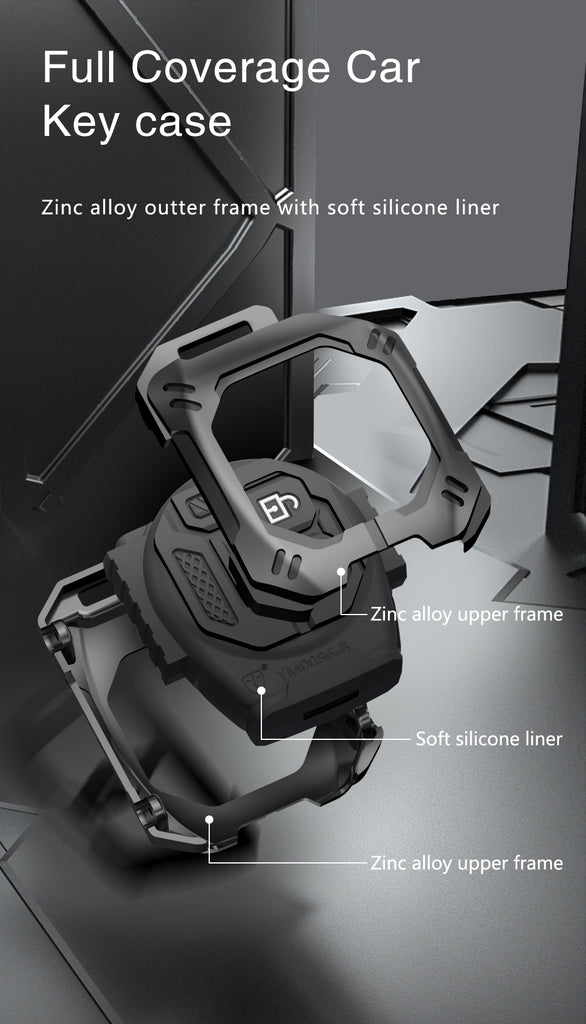 Carloginn Premium Metal Black Transformer Series Soft Silicon Key Cover for Maruti Suzuki 2 Button Key