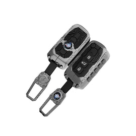 Carloginn Premium Metal Black Transformer Series Soft Silicon Key Cover for Mahindra 3 Button Flipkey