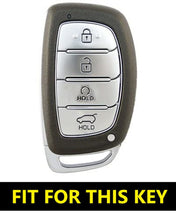 Load image into Gallery viewer, Metal Leather Key Case for New Hyundai 4 Button Smart Key