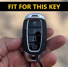 Load image into Gallery viewer, Metal Leather Key Case for Hyundai New Verna Facelift 2023 (4 Button Smart Key)