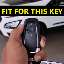 Load image into Gallery viewer, TPU Car Key Cover Fit for Ford Ecosport | Endeavour | Freestyle | Aspire | Figo (2 button smart key)