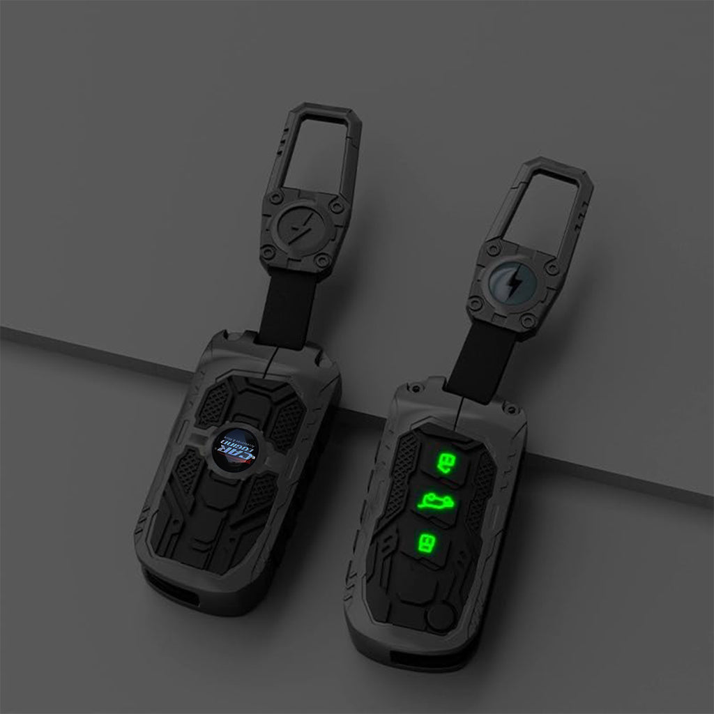 Carloginn Premium Metal Black Transformer Series Soft Silicon Key Cover for Mahindra 3 Button Flipkey