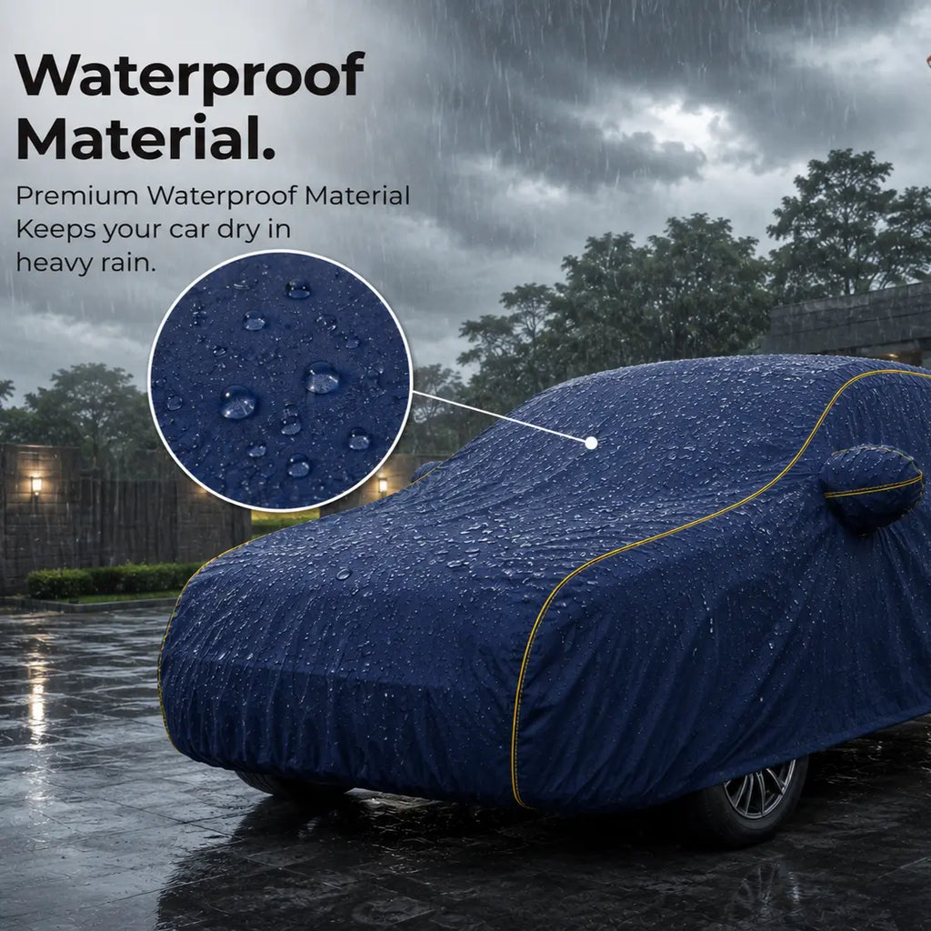 Volvo XC 60 Car Body Cover | All Weather Resistant | Triple Stitched with Soft Cotton Lining | Side Mirror Pocket (JUNGLE VALVET)
