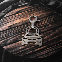 Load image into Gallery viewer, Maruti Suzuki Ertiga Stainless Steel Customized Car Keychain with Custom Number Plate and Message