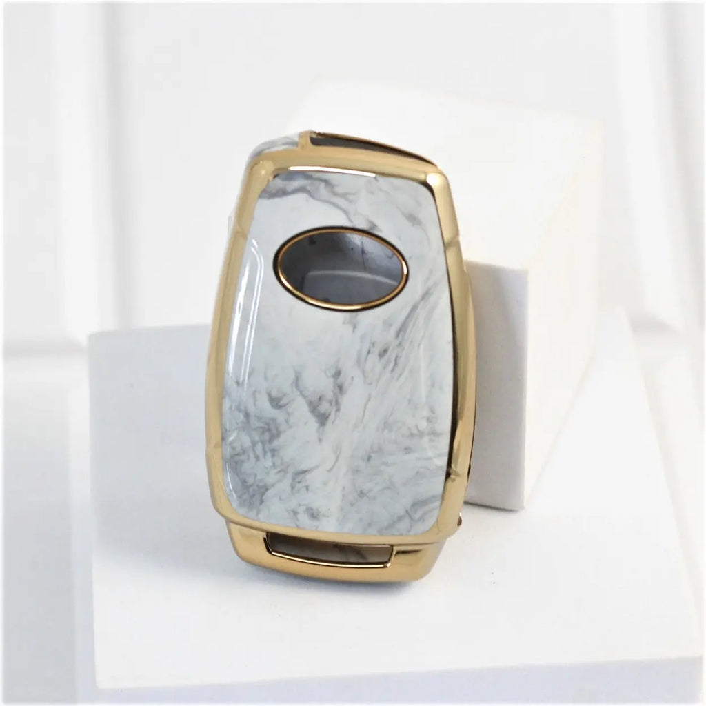 Marble TPU Car Key Cover Fit for Mahindra XUV-300 Flip Key