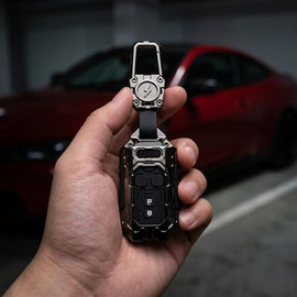 Carloginn Premium Metal Black Transformer Series Soft Silicon Key Cover for Maruti Suzuki 2 Button SmartKey