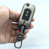 Metal Silicon Key case for Honda City | WR-V | Jazz (2 Button Flip Key)