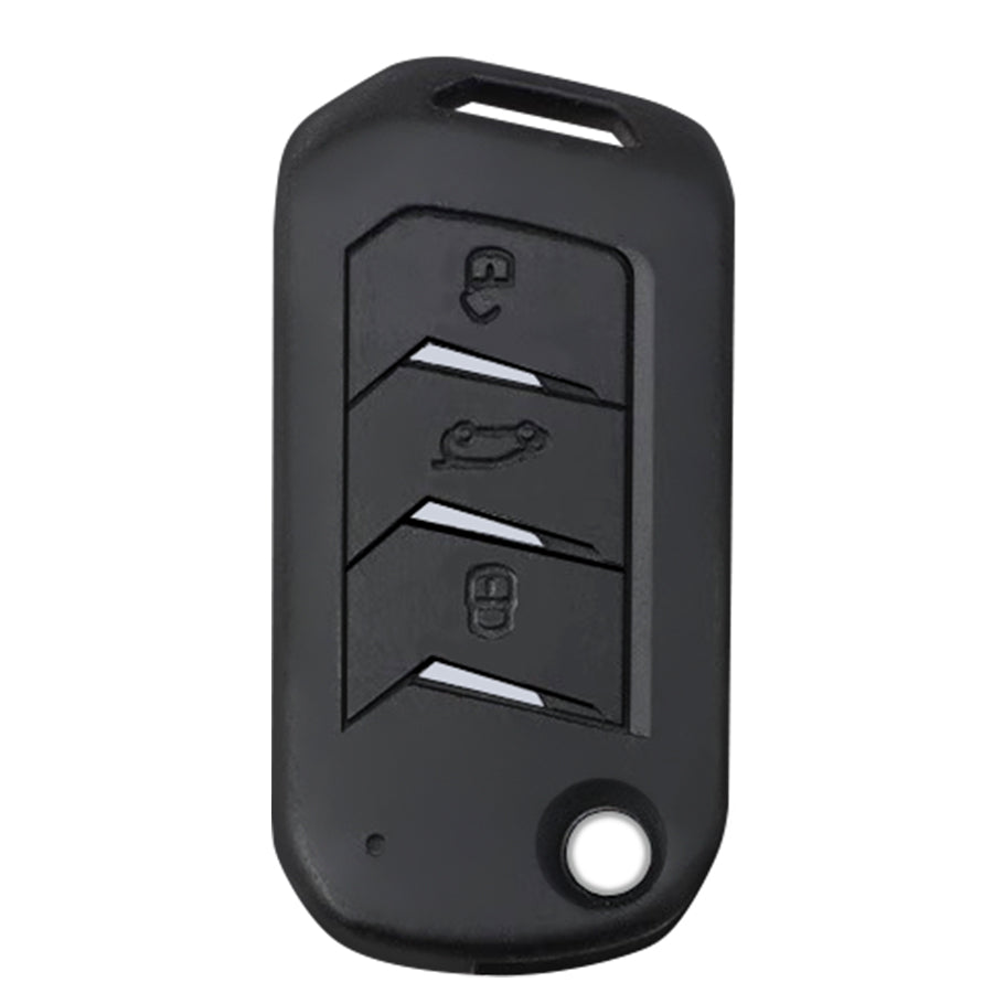 Carloginn Premium Metal Black Transformer Series Soft Silicon Key Cover for Mahindra 3 Button Flipkey