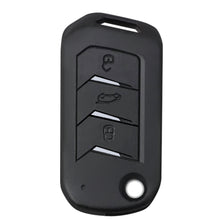 Load image into Gallery viewer, Carloginn Premium Metal Black Transformer Series Soft Silicon Key Cover for Mahindra 3 Button Flipkey