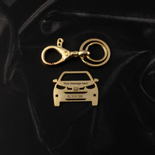 Load image into Gallery viewer, Honda WR-V Stainless Steel Customized Car Keychain with Custom Number Plate and Message