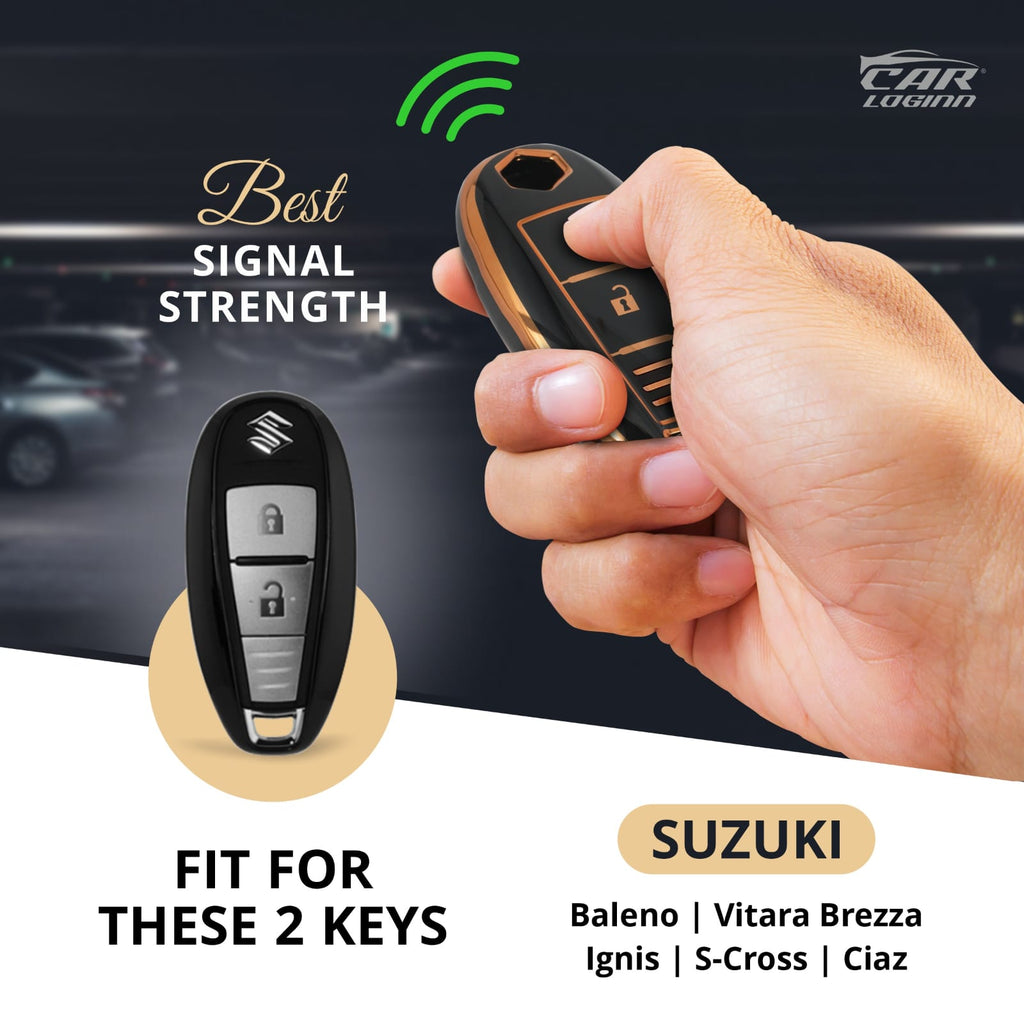 TPU Car Key Cover Fit for Maruti Suzuki Baleno | Vitara Brezza | S-Cross | Ciaz Smart Key